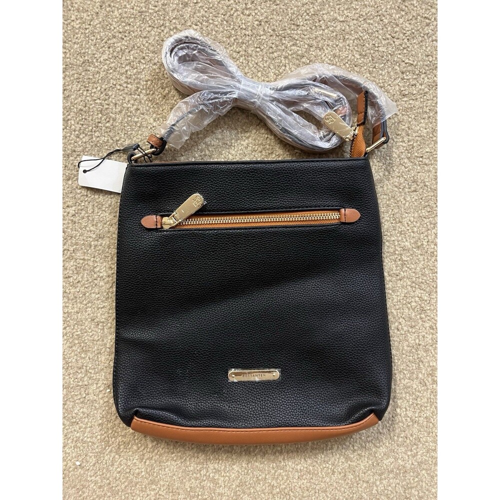 New with Tags Bostanten Two-Tone Leather Crossbody Bag women